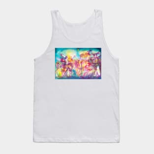 MASQUERADE NIGHT ,Mardi Gras Masks,Dance,Music Watercolor Tank Top